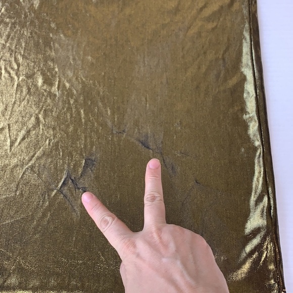 American apparel oversized gold lame tunic m/l with flaws / marks - Picture 3 of 7